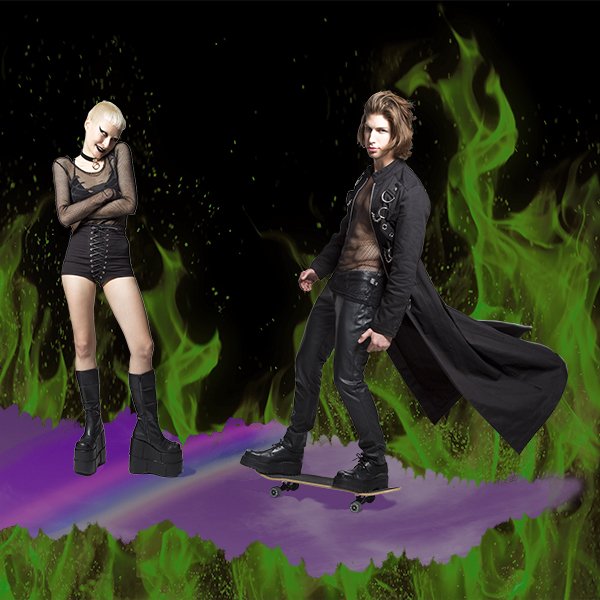 trippnyc's tweet photo. "Through the fire, I skate to the rainbow of you..." stay tuned #DaangGoodman #byDAANG #TrippNYC #goth #love #skate https://t.co/3ejWXjxdkH