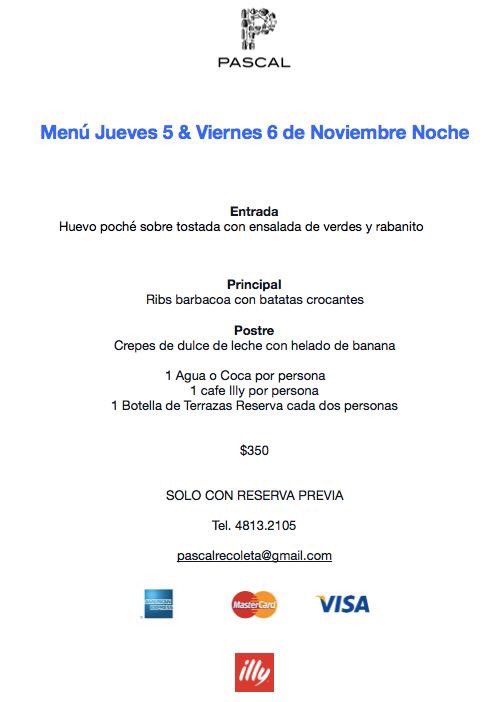 franciscodotto's tweet image. #MenuNoche @PascalRecoleta #JuevesYViernesNoche