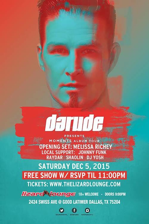 Ascension_Texas's tweet photo. LIZARD LOUNGE PRESENTS...

Darude LIVE in Dallas, TX 🙌🏽

Saturday, December 5th, 2015

RSVP: https://t.co/Kn0TSJxf7S https://t.co/kUPXPPu8ar