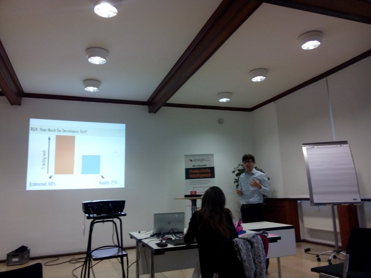 dangagliar's tweet photo. Do developer make tests? How can you measure it? Great presentation at #projectqualityday @eclipsecon https://t.co/skRDMWPdgJ