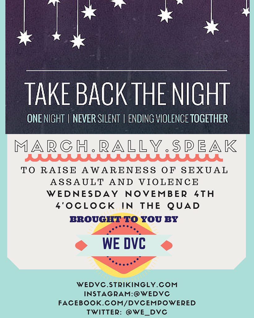 WE_DVC's tweet photo. TODAY is the day! #WEDVC is putting on our first #TBTN and #ClotheslineProject event. WE hope to see you there! https://t.co/UHW2ggjd5t
