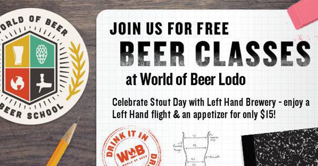 PorchDrinkingCO's tweet image. #PourHard Beer School at World of Beer LoDo w/ Left Hand Brewing bit.ly/1NQwBk8