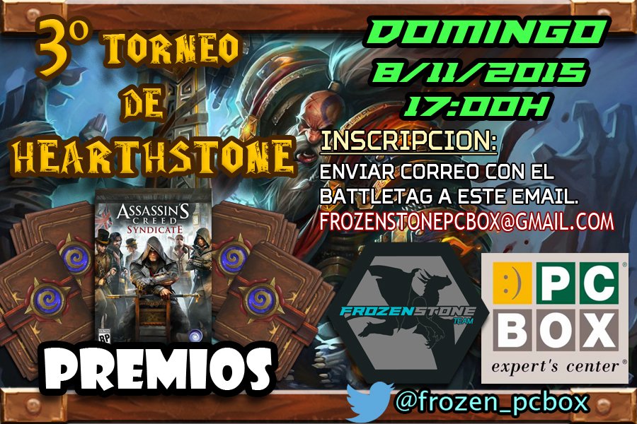 Frozenstone_Hs's tweet image. 3º Torneo de Hearthstone. Mas info: playhs.es/foro/torneos/2… ¡¡Sorteo de sobres entre los RT!!