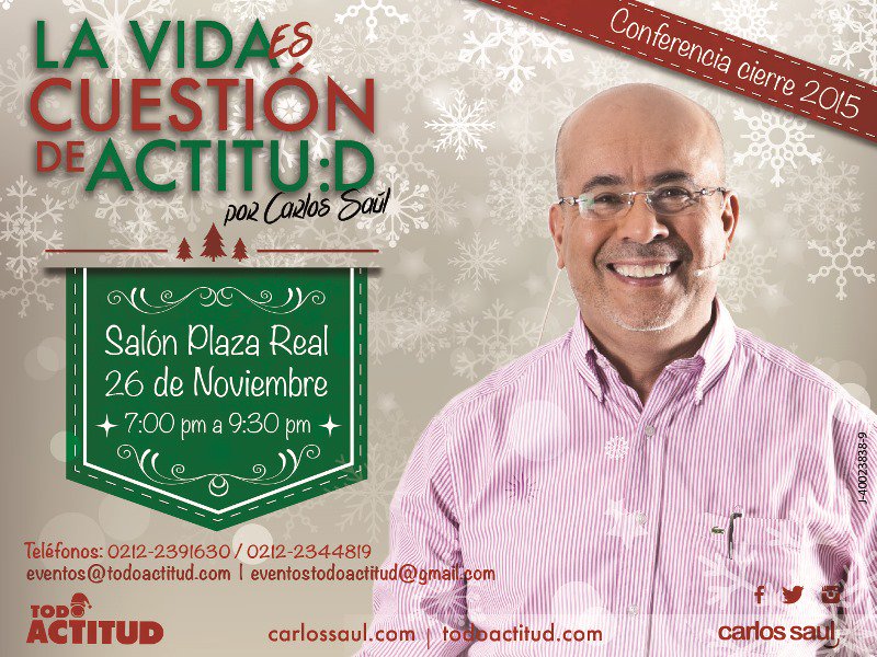 carlossaulr's tweet photo. Gira Nacional #LaVidaEsCuestionDeActitud Caracas: Hotel @eurobuilding 26 NOV, 7PM + info 04126288169/02122344819 https://t.co/wnYORJc5zB