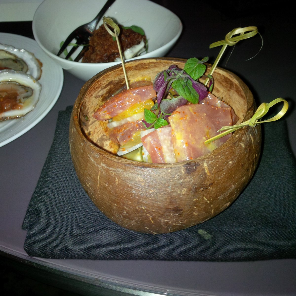 _fashionsavage's tweet photo. Because tuna served in a coconut is adorable #startreatment #CalvinAfterWork https://t.co/rad2VgyDTA