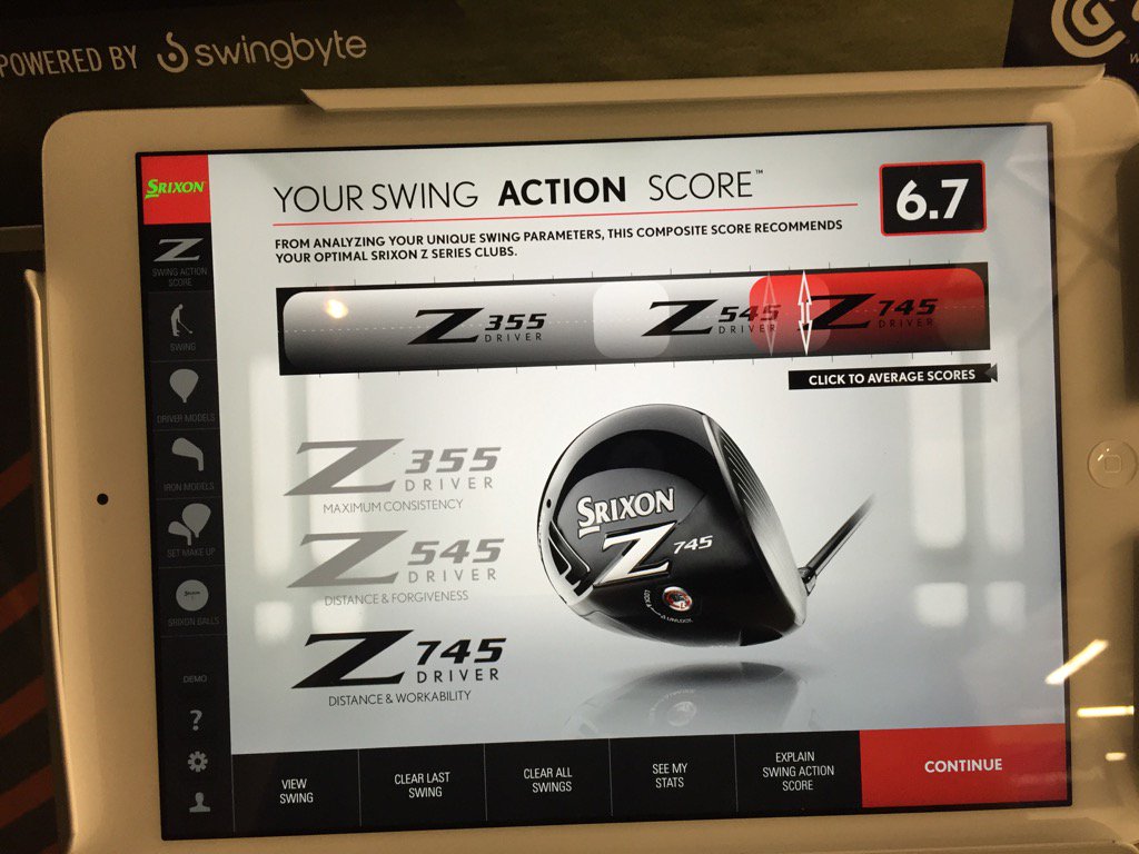 EliMiller's tweet photo. I pulled out a 6.7 #swingactionscore on the @SrixonGolf Z Swing Analyzer! @TourYellow what's yours? https://t.co/ulxtYmglro