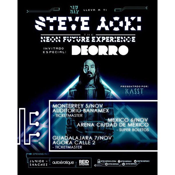 MEXICO my 1st show of my #NeonFutureExperience Tour in Monterrey! Mexico City Nov 6 & Guadalajara Nov 7! Let's go! https://t.co/HmlDhazUwq