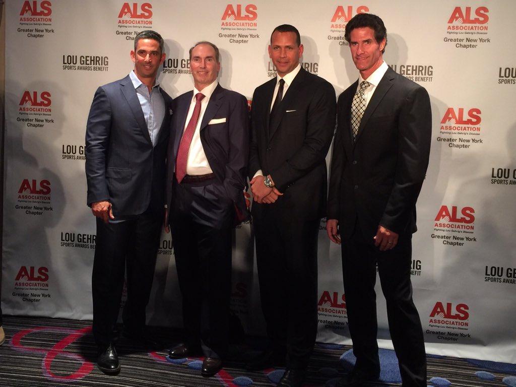 All-star line up helping to strike out ALS tonight. Thank you! #baseball #als #Yankees