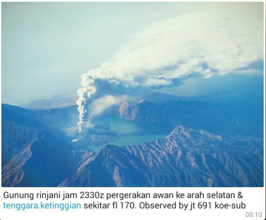 Mbak, kenapa akhir-akhir ini kamu kok bawaannya 'panas' muluk? Oh, sudah ada jawabannya, Gunung Rinjani meletus.