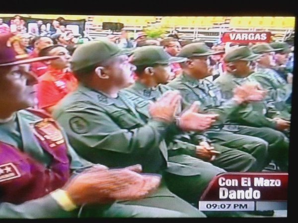 WellingMichael's tweet photo. Military applauded as head of national assembly states -  "we have 34 days for a win for #Chavez" #Venezuela https://t.co/bnqFoKyUMT