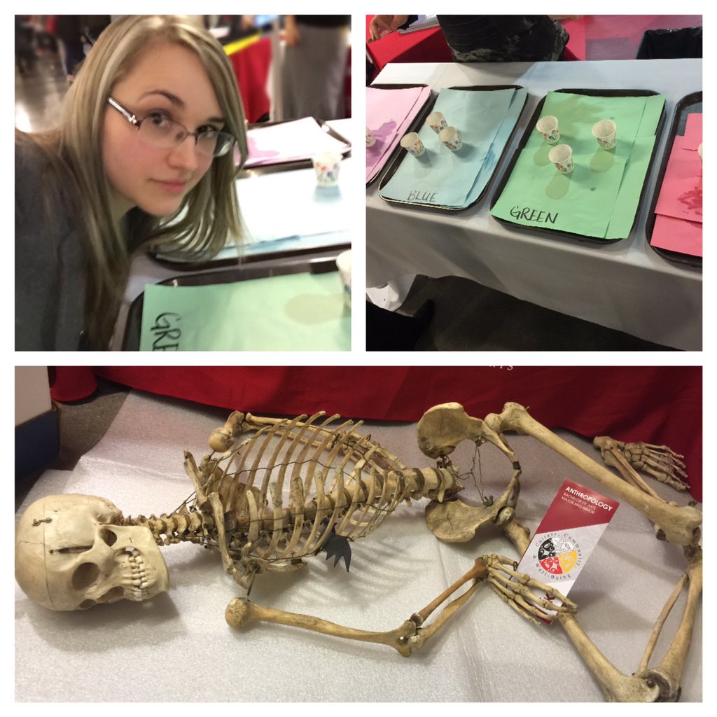 goingmed's tweet image. Can you guess the tap water from the bottled? #KPUOpenHouse #KPUAnthropology #MySkeletonFriend @KwantlenU