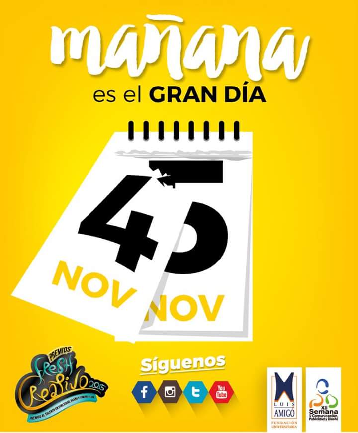 Freshcreativo's tweet photo. ¡Qué felicidad!, quedan pocas horas para el @Freshcreativo. Recuerda que será en la @Funlam en el auditorio Sta Rita https://t.co/BrDbFnFjmV