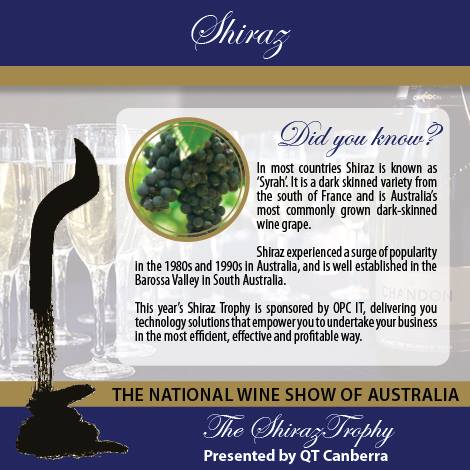 NatWineShow's tweet photo. This year's Shiraz Trophy is sponsored by #OPCit. #NationalWineShow https://t.co/AYBancyiiV