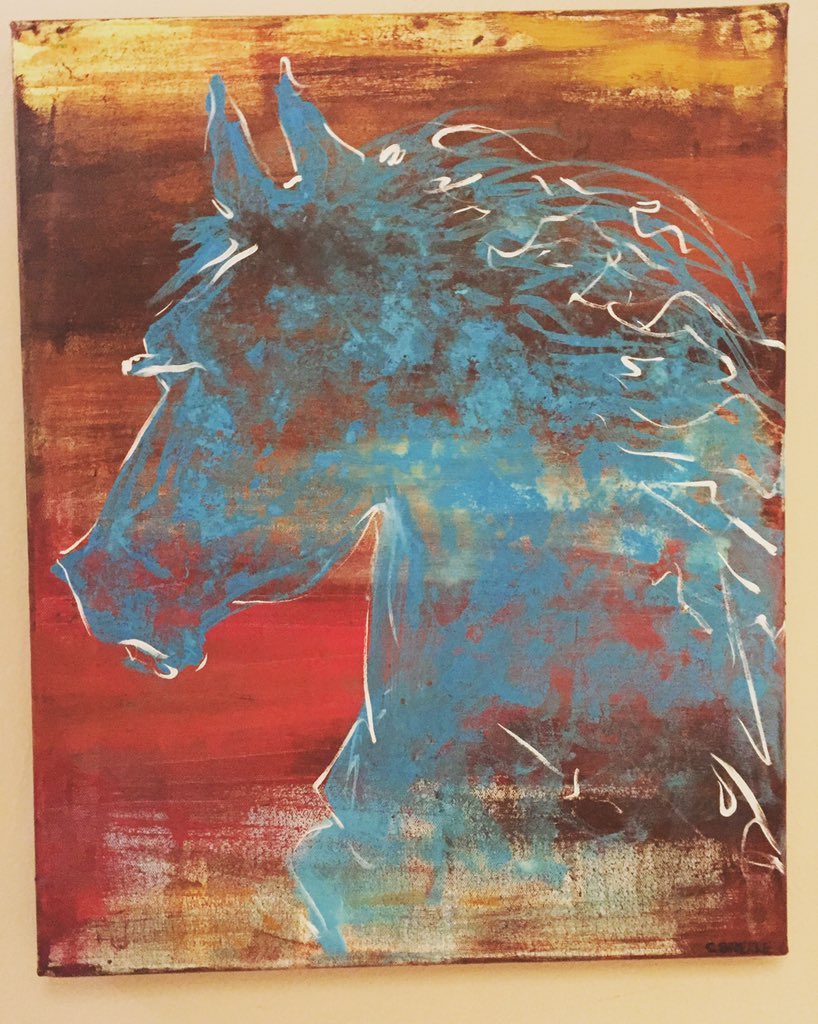 visualyz's tweet image. My latest #eyecandy #artbycandacebrekke #acrylic #art #horse #nd #rodeo