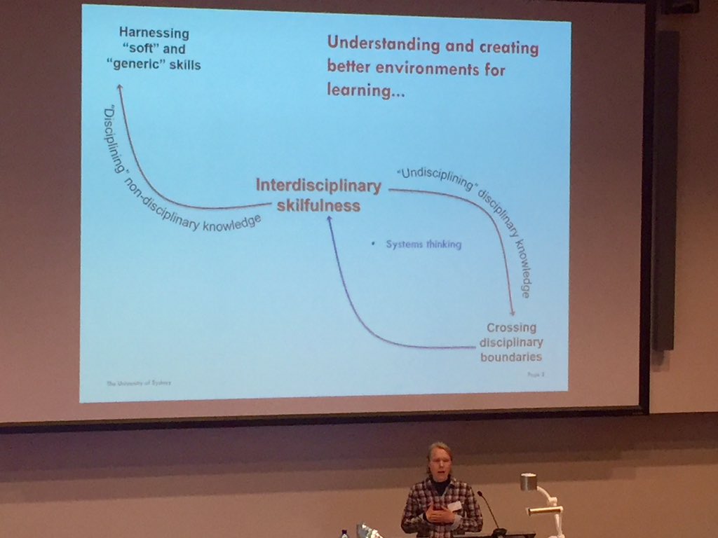 lindsayrattray's tweet photo. 'Undisciplining' disciplinary knowledge and 'disciplining' soft skills with @markauskaite #STLFest2015 https://t.co/2QnaNQtIUt
