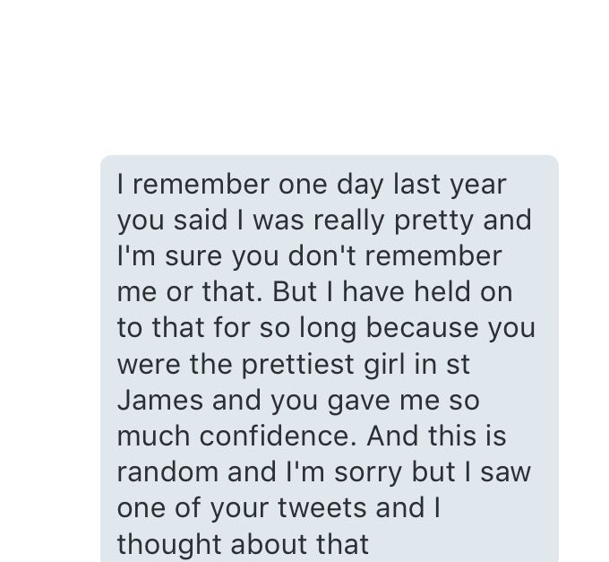 she sent me this tonight about 1 compliment I gave last year.. u never kno how u can impact some1 #GIVECOMPLIMENTS