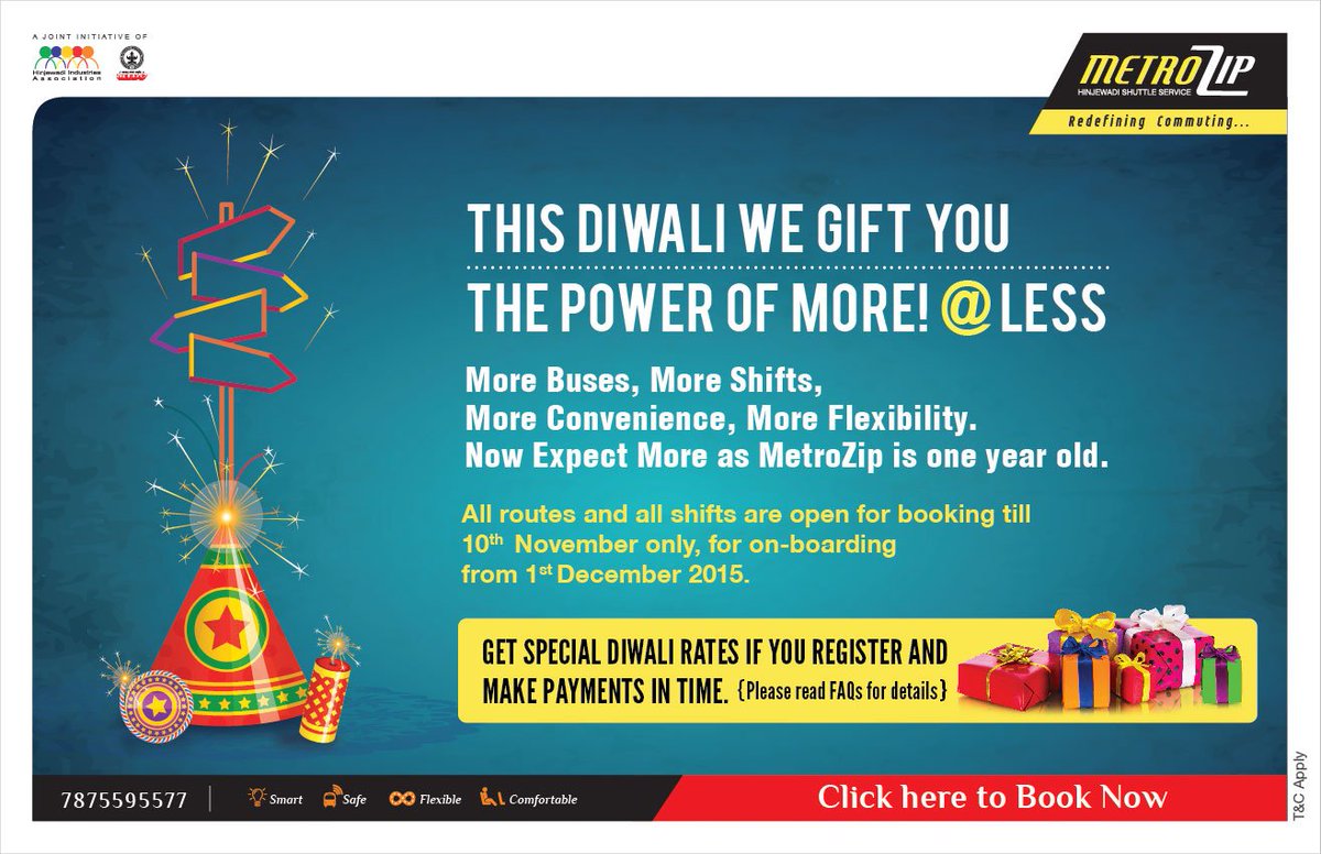 HinjewadiNews's tweet photo. #Hinjewadi @TrafflinePune #Metrozip #DiwaliOffer till 10 Nov 2015. @HinjeIndsAssoc https://t.co/2NTEWiysMl https://t.co/JJiYk4sDtV