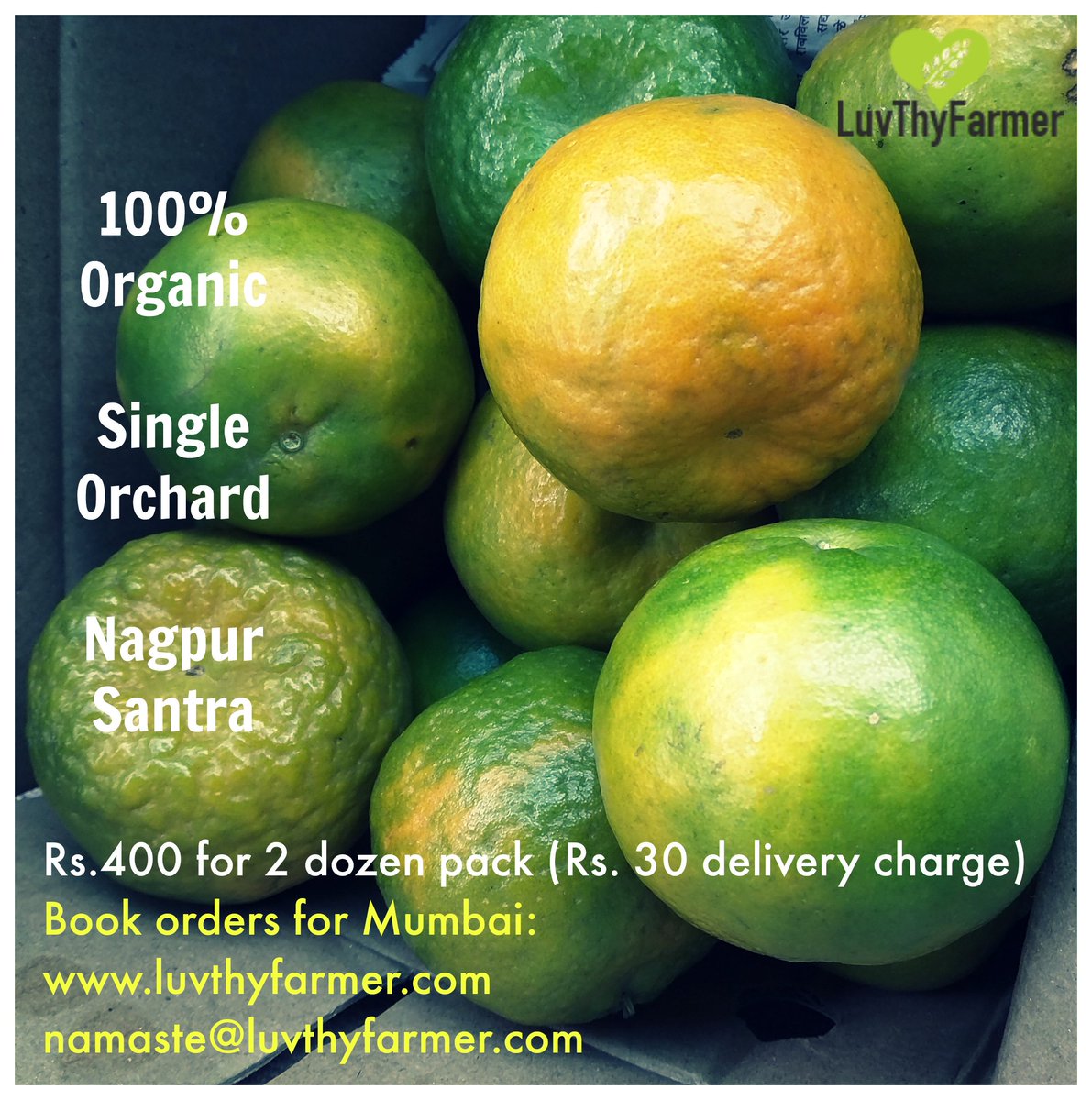 luvthyfarmer's tweet photo. 100% organic oranges. Directly sourced from farm. Book on https://t.co/OJqgwGT9Fr #luvthyfarmer https://t.co/q16pWsvDBg