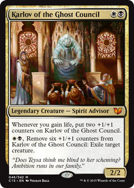 GatheringMagic's tweet photo. Gathering Magic's exclusive #CMDR2015 preview: Karlov of the Ghost Council! #mtg https://t.co/sH2xQ2aQkZ https://t.co/QymO3eF8EI