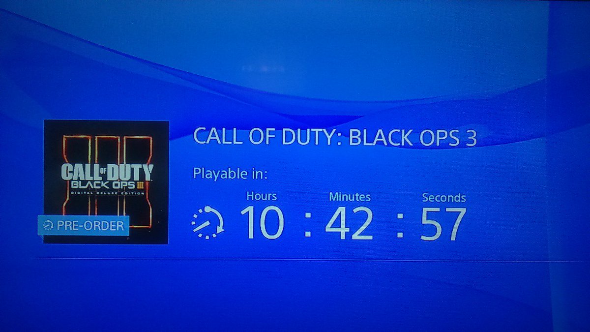 TheKiddestiny's tweet photo. Just pre-ordered Call of Duty: Black Ops 3 Digital Deluxe. Playable in 10 hours and 40 minutes 👌 https://t.co/pqhsvDkdig