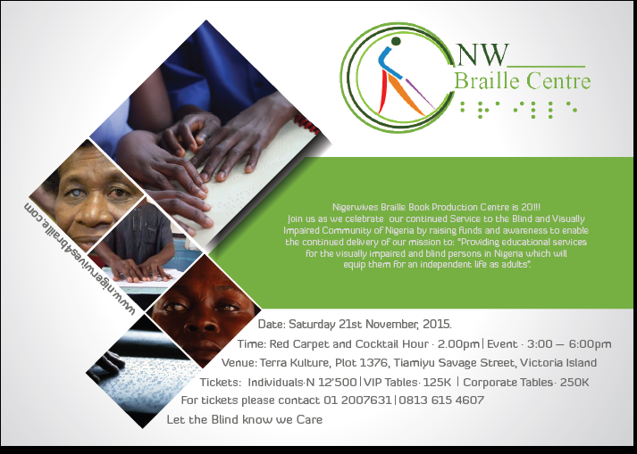 wives4Braille's tweet photo. #LagosEvents please retweet and lest show up and support this very relevant cause https://t.co/TfVOgavXIv