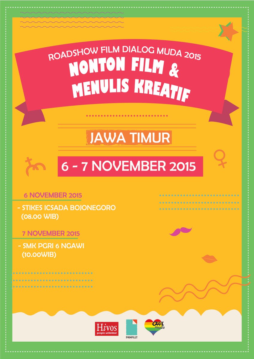 _pamflet's tweet photo. Untuk teman-teman di Bojonegoro dan Ngawi, mari berjumpa utk nonton bareng film #DialogMuda2015 dan workshop menulis https://t.co/Svw8B73QCn
