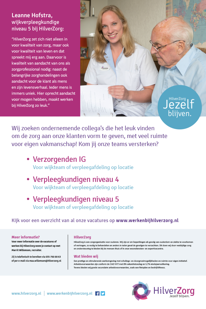 HilverZorg's tweet photo. Wij zoeken #verpleegkundigen en 
#verzorgenden! Ga naar https://t.co/QWgvPolRQw voor alle #vacatures! https://t.co/wqBWZGTYAk