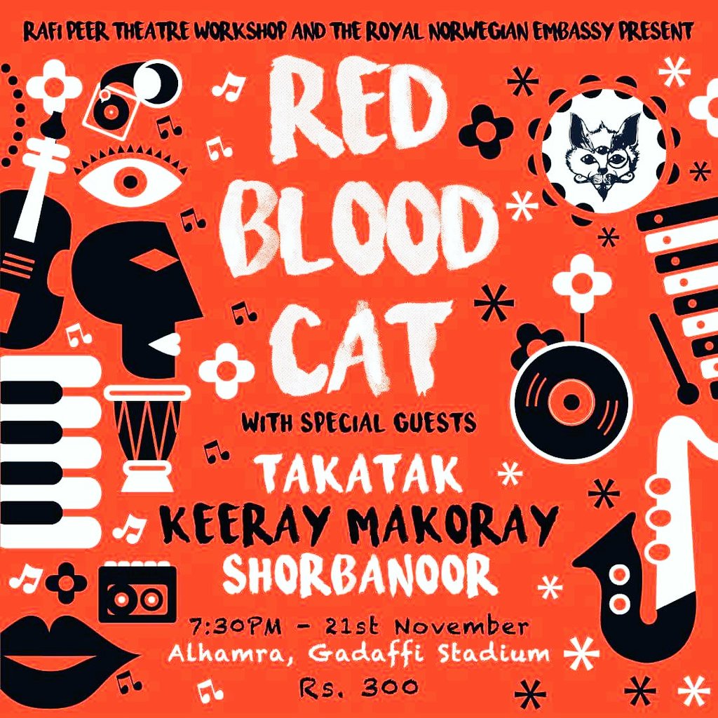 RedBloodCat's tweet photo. We're playing in #lahore om the 21st. Come on down :) https://t.co/PY0mc0rkrJ