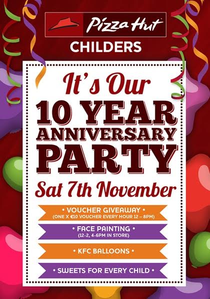 ChildersRoad's tweet image. Celebrate at Pizza Hut @ChildersRoad this Saturday #giveaway #facepainting #balloons #sweetsforkids #LovePizza