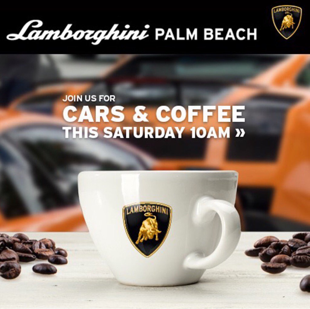 LamboPalmBeach's tweet photo. #carsandcoffee this Saturday #Lamborghini  #palmbeach https://t.co/3MIHlTYoso