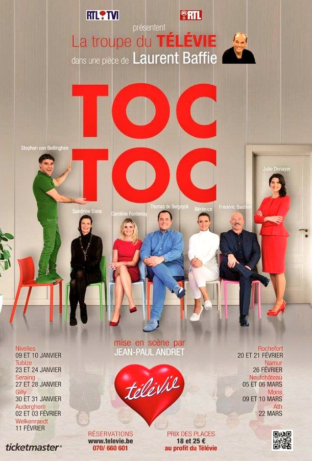 LarreaEusebio's tweet photo. Nouvelle tournée de la pièce @televie en 2016 #toctoctoc de Laurent Baffie #belgique #soldarité @rtltvi @BelRTL https://t.co/J4FHUhOWEX
