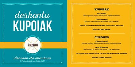 hemenbuy's tweet photo. BERTAN Elkarteko 50 dendek %10,15,20...ko deskontuak eskaintzen dizkigute.Lortu zurea hemen: https://t.co/4yV2iIxkcT https://t.co/oQR1USlF0S