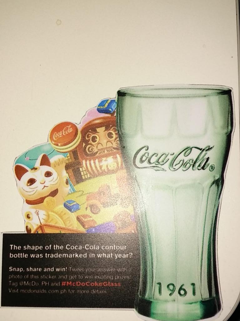 speedster889's tweet photo. It was first trademarked in the year 1960! @McDo_PH #McDoCokeGlass https://t.co/UEqd14zDPE