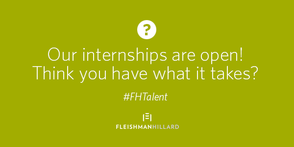 fleishmanZA's tweet image. Our internships are open! Think you have what it takes? More details here bit.ly/1MdXtYL #FHTalent