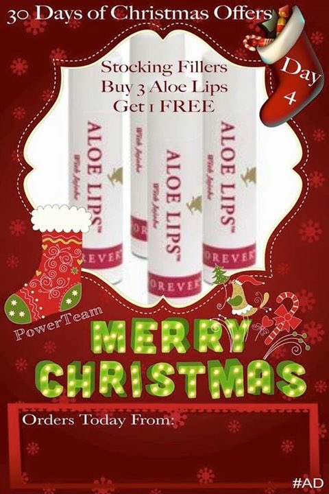 #day4 keep your lips mistletoe ready. Buy 3 #aloelips & get a 4th Free. #ayrshire #stockingfillers #purealoe #loveit