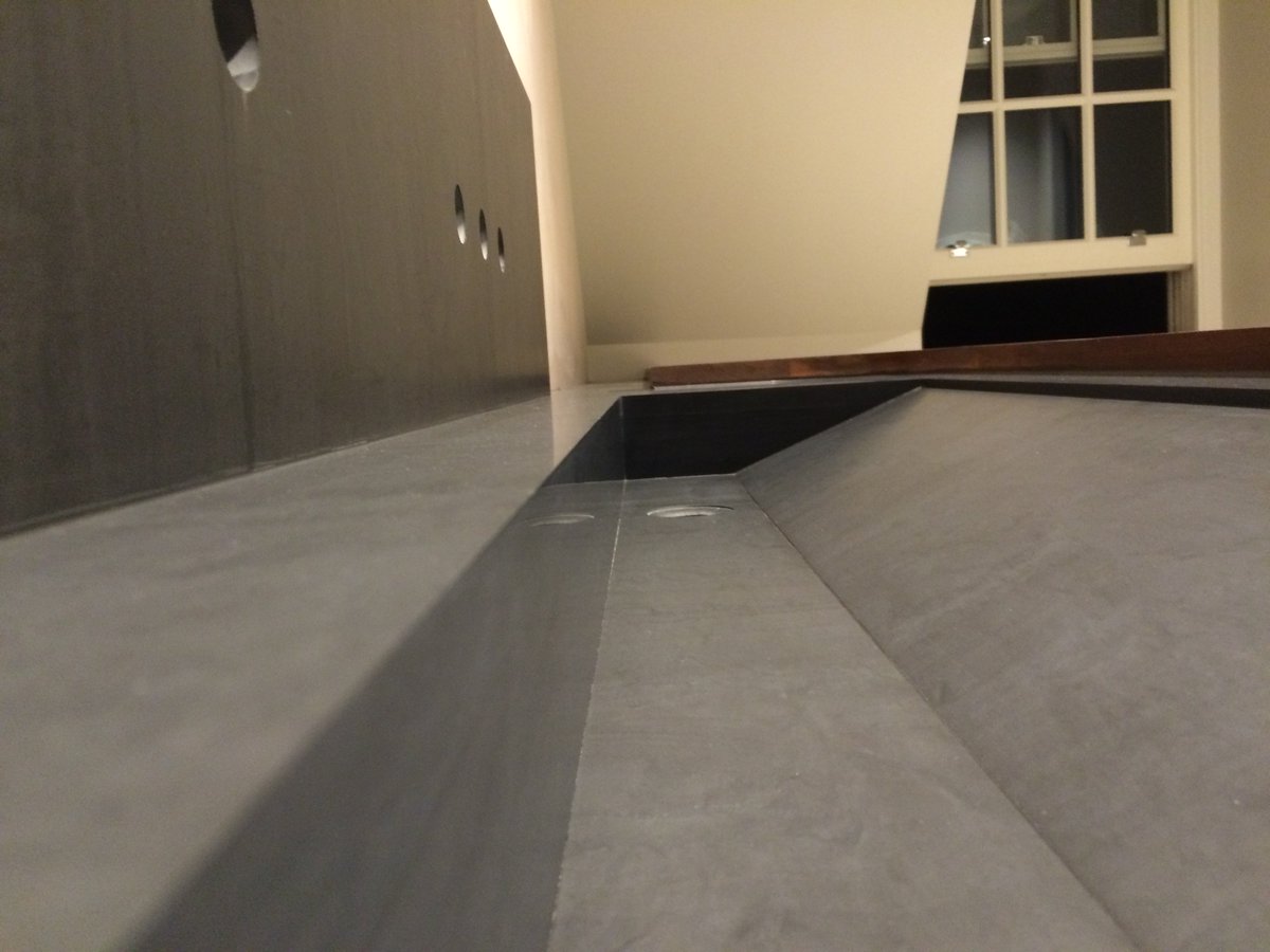 SlateWorktops's tweet photo. NW11 project manufactured and fitted this week to @KSRArchitects design.Material Dark Blue Grey @WelshSlateLtd.Nice! https://t.co/W33ojqdBSK