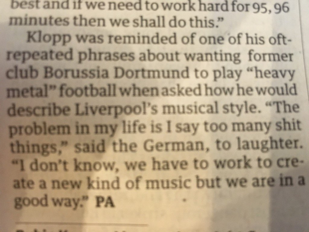simonrim's tweet photo. Jürgen Klopp gets better by the day https://t.co/hBj64YphtD