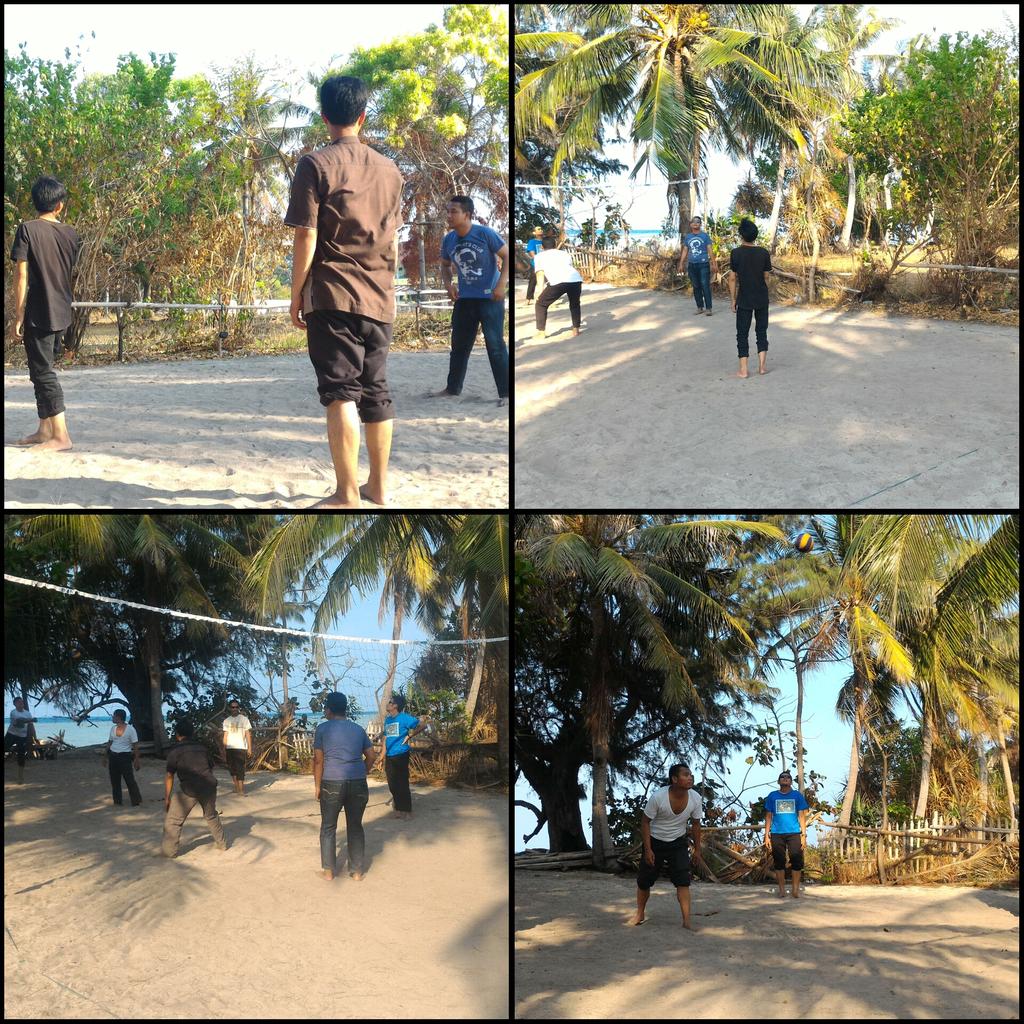 Nk_azizi's tweet photo. Games Voli Pantai Mahasiswa @STAIQudwah vs Dosen sehabis mengajar #PPL di MTsN 26 Pulau Tidung. Semangaatt 😆 https://t.co/UkZqLjtJic