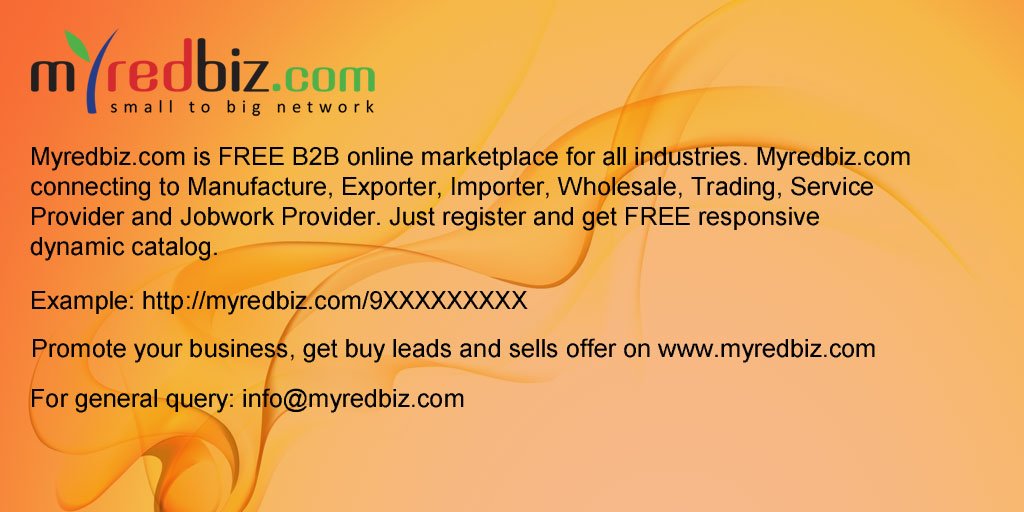 redcubesoftware's tweet image. Myredbiz.com is #FREE #B2B #online #marketplace for all #INDUSTRIES
for more info myredbiz.com