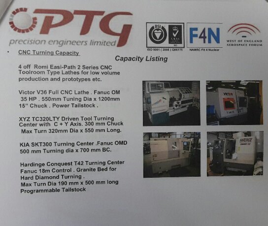 PTGPrecision's tweet image. CNC Turning capacity below. Numerous machines that can machine a wide range of diameters and materials #CNC #Turning