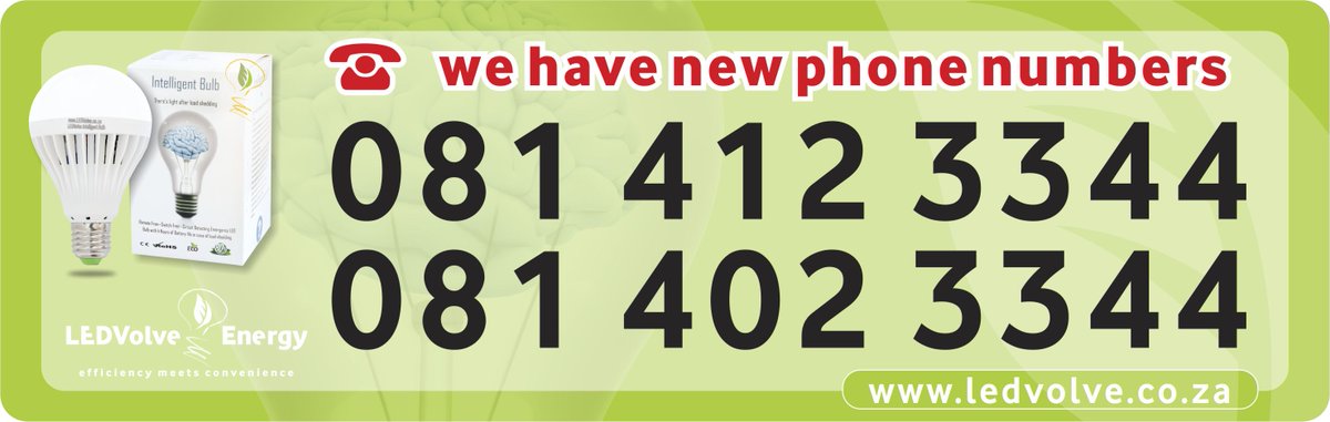 LEDVolve's tweet photo. LEDVolve | we have new phone numbers
#LEDVolve #IntelligentBulb #lightbulb #LightingSolutions #cirobertson https://t.co/DrPy1RM53s