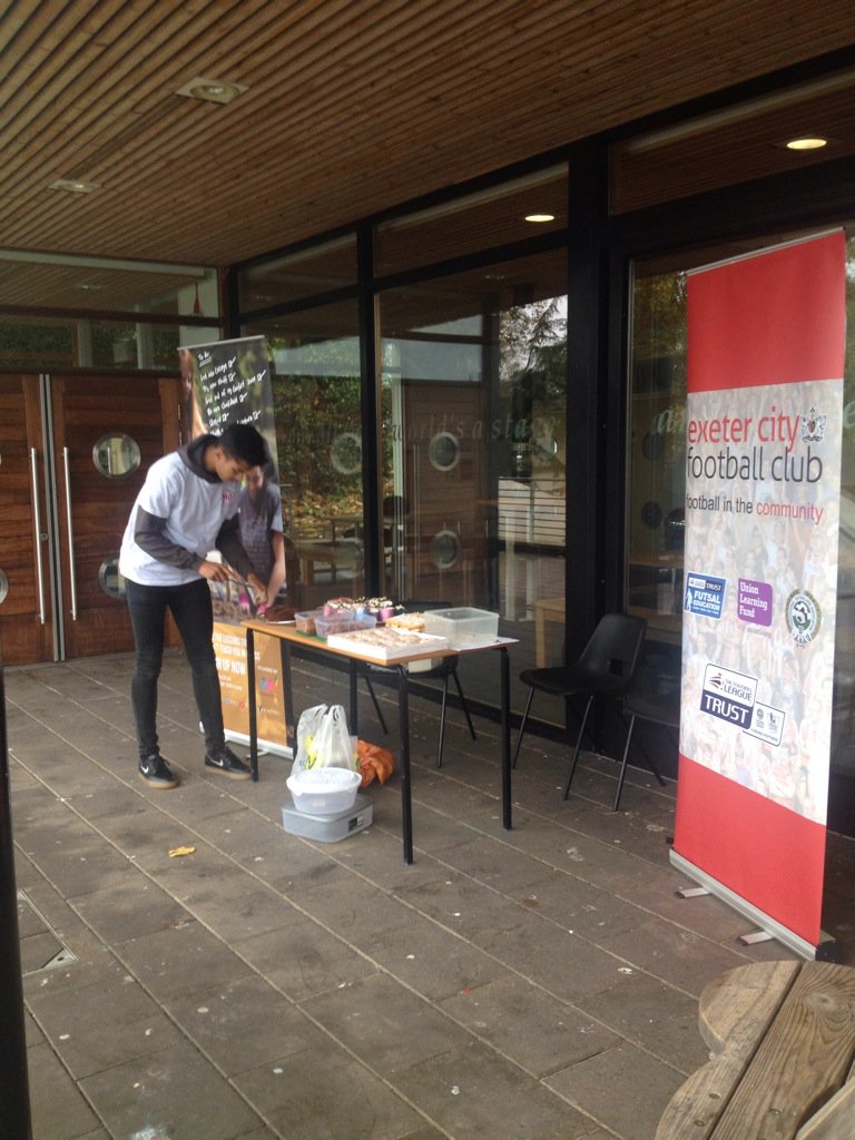 teamchangencs's tweet photo. Stands are set up and the cakes are out. Team change's cake sale is about to begin for #movember @ECFCNCS2K15 https://t.co/qmsODC8LOq