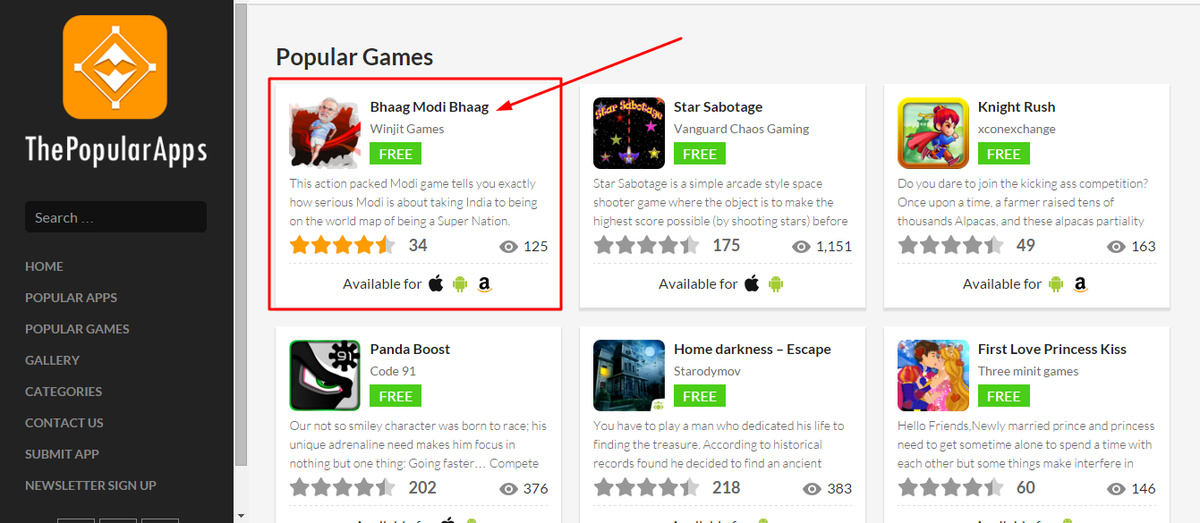 WinjitGames's tweet photo. Bhaag Modi Bhaag Listed for Popular Games on https://t.co/Qsaj2kPn7R #gamedev https://t.co/QSGzZMnJNS