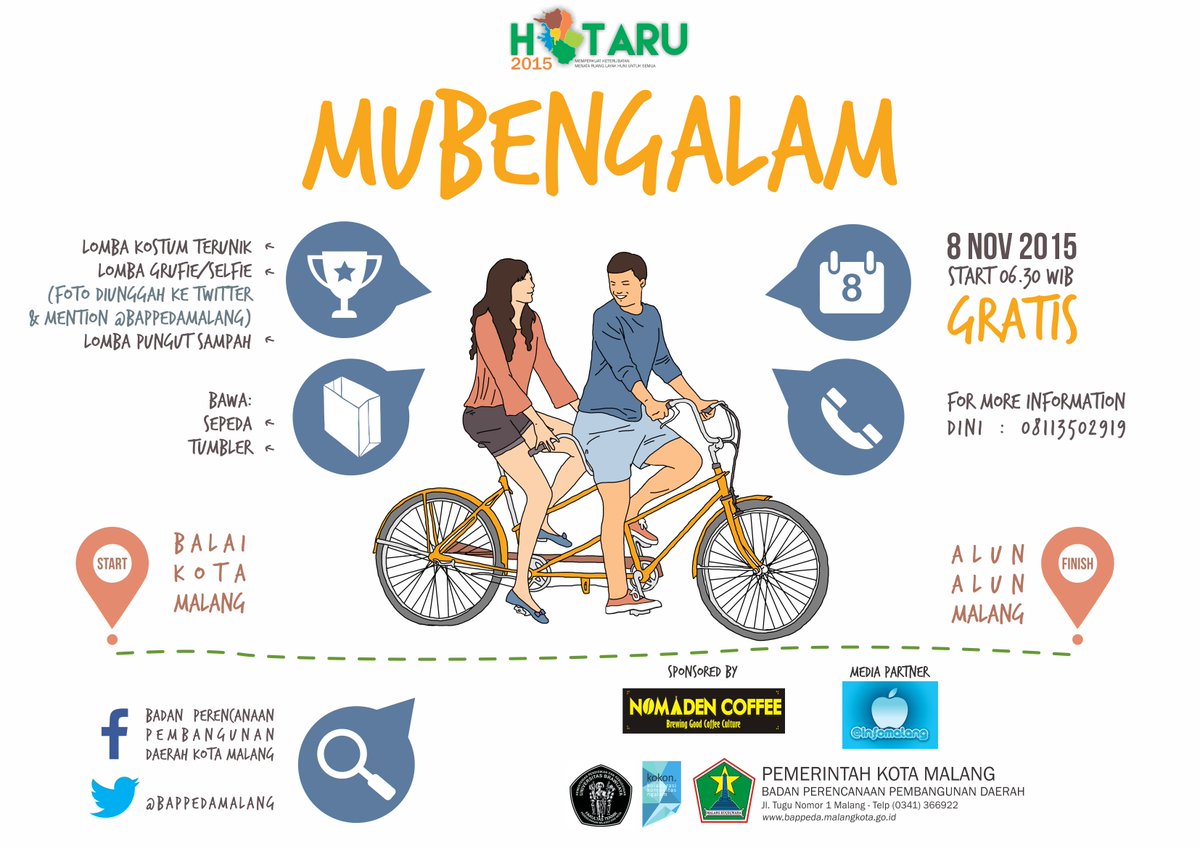 FREE! Lomba Sepeda di Hari Tata Ruang| Start Balaikota | Minggu, 8 Nov | 6.30 wib | cp: dini 08113502919