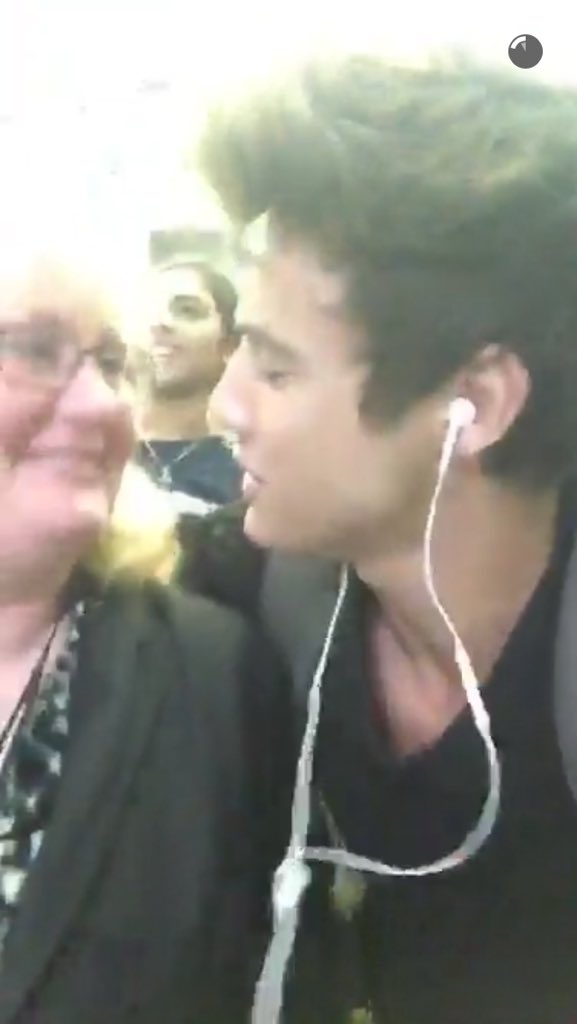 sassoonamission's tweet photo. @camerondallas singing Shot For Me to this woman is the best thing 😂😂 @Drake ❤️❤️ #AddCameronDallasOnSnapchat https://t.co/vuzckEi9Zh