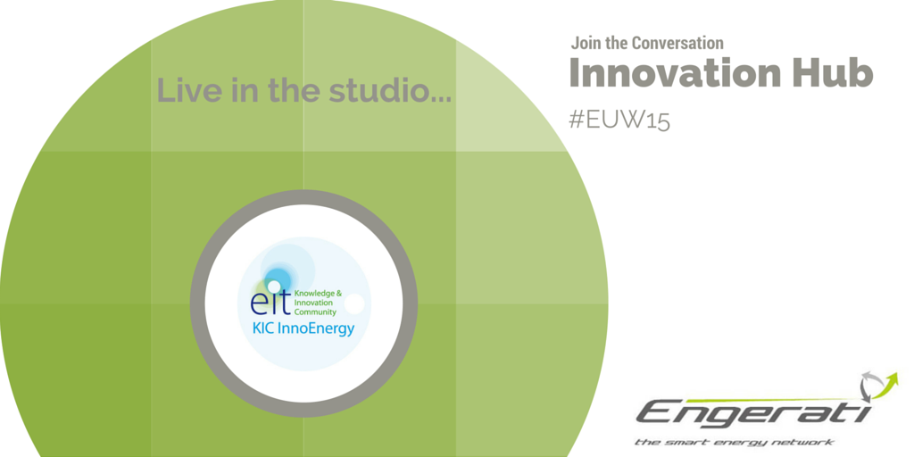Engerati's tweet photo. We’re joined by @KICInnoEnergy in the #EngeratiStudio - solving Europe’s energy trilemma - Live! #EUW15 https://t.co/Wv70kjtrLD