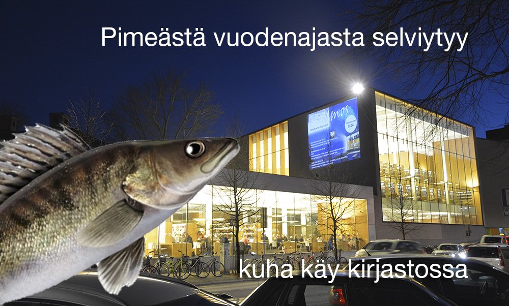 Pimeästä vuodenajasta selviytyy kuha käy kirjastossa. kalenteri.turku.fi/hobbies/event/…
