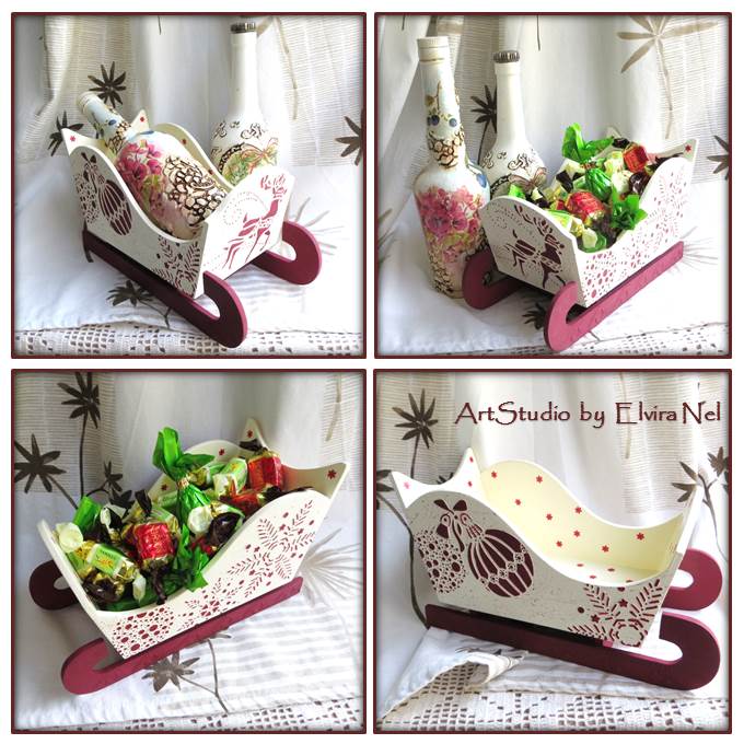 Christmas sledge - New Year decor - Holder for champagne
etsy.com/ru/listing/249…