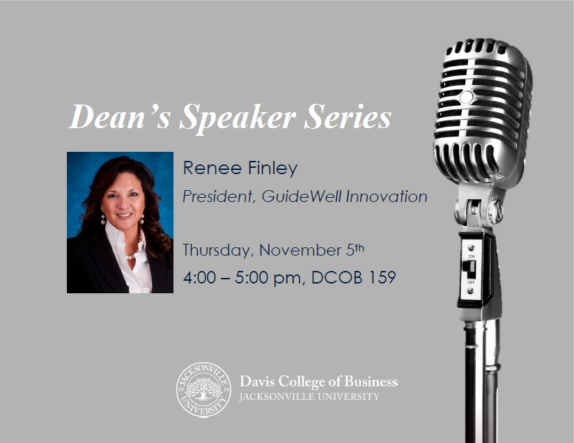 Join us in #DCOB 159 @ 4pm today to hear Renee Finley, President of GuideWell Innovation, in our #DeansSpeakerSeries