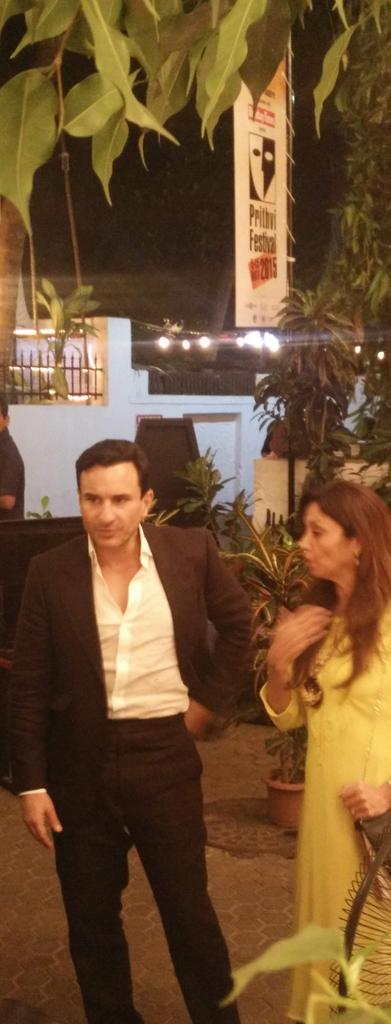 bombaytimes's tweet photo. #SaifAliKhan is here at the @PrithviTheatre #PFT2015 #PrithviTheatreFestival #PrithviFestival https://t.co/wF4AI4EVET